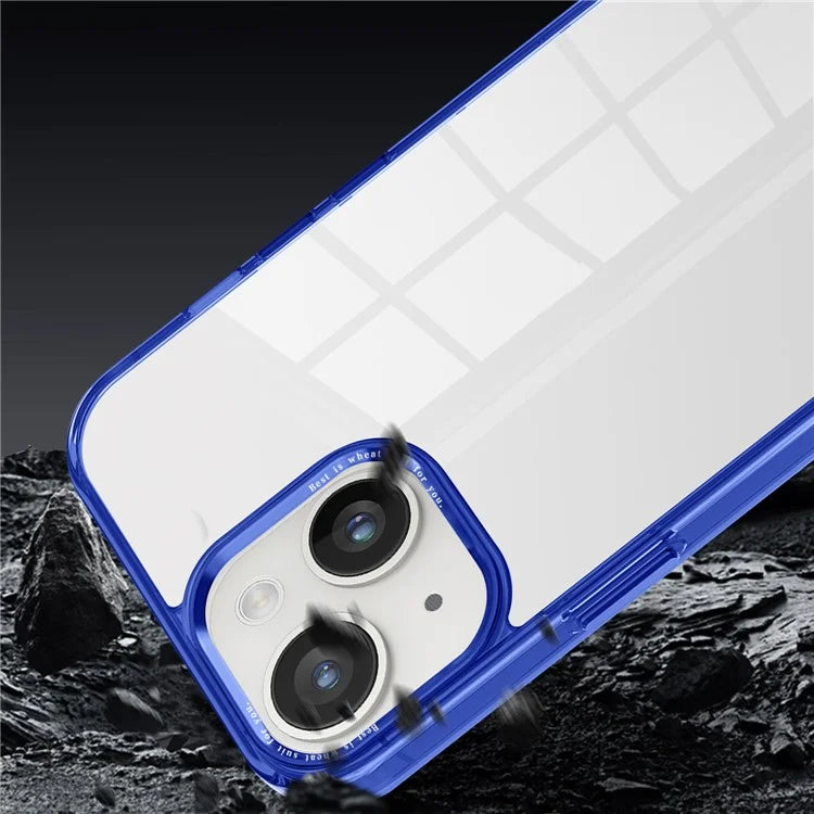 For iPhone 14 Plus Case Durable Transparent PC+TPU Mobile Phone Cover