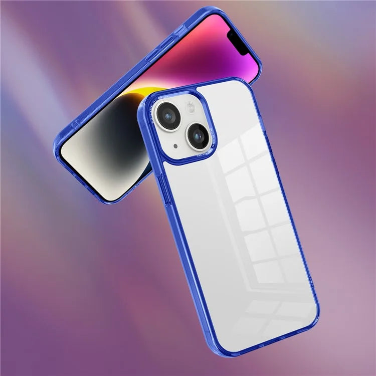 For iPhone 14 Plus Case Durable Transparent PC+TPU Mobile Phone Cover