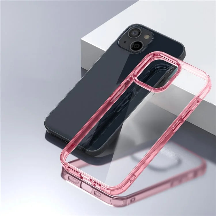 For iPhone 14 Plus Case Durable Transparent PC+TPU Mobile Phone Cover