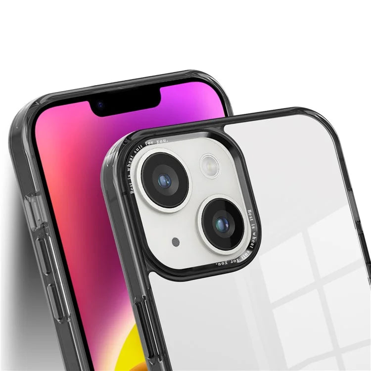 For iPhone 14 Plus Case Durable Transparent PC+TPU Mobile Phone Cover