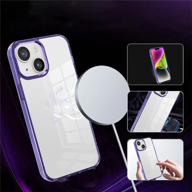 For iPhone 14 Plus Case Durable Transparent PC+TPU Mobile Phone Cover