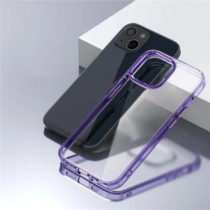 For iPhone 14 Plus Case Durable Transparent PC+TPU Mobile Phone Cover