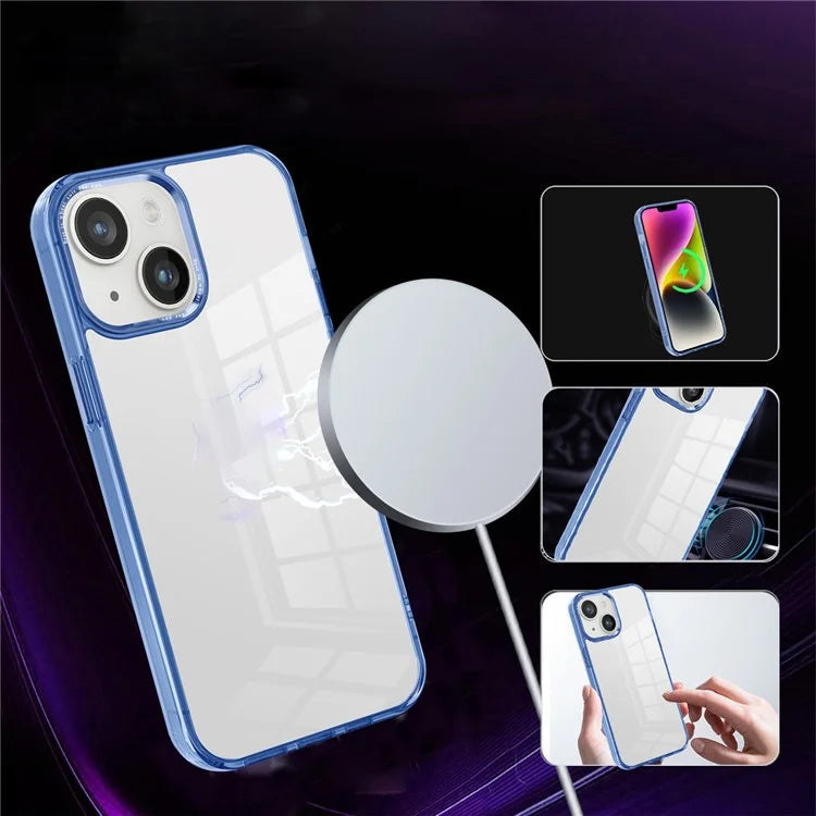 For iPhone 14 Plus Case Durable Transparent PC+TPU Mobile Phone Cover