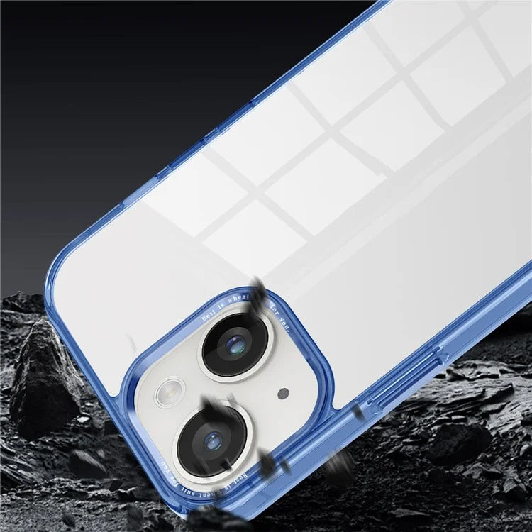 For iPhone 14 Plus Case Durable Transparent PC+TPU Mobile Phone Cover