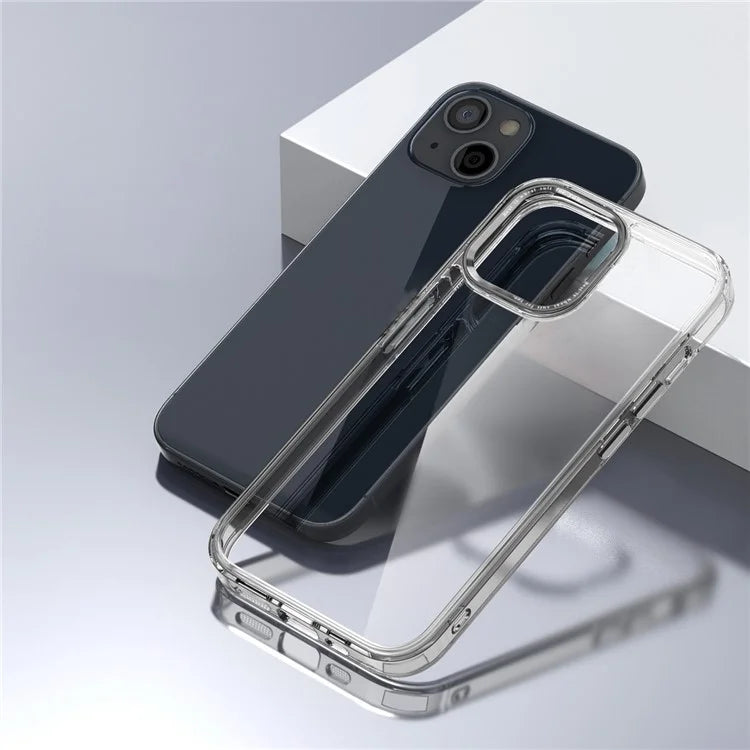 For iPhone 14 Plus Case Durable Transparent PC+TPU Mobile Phone Cover