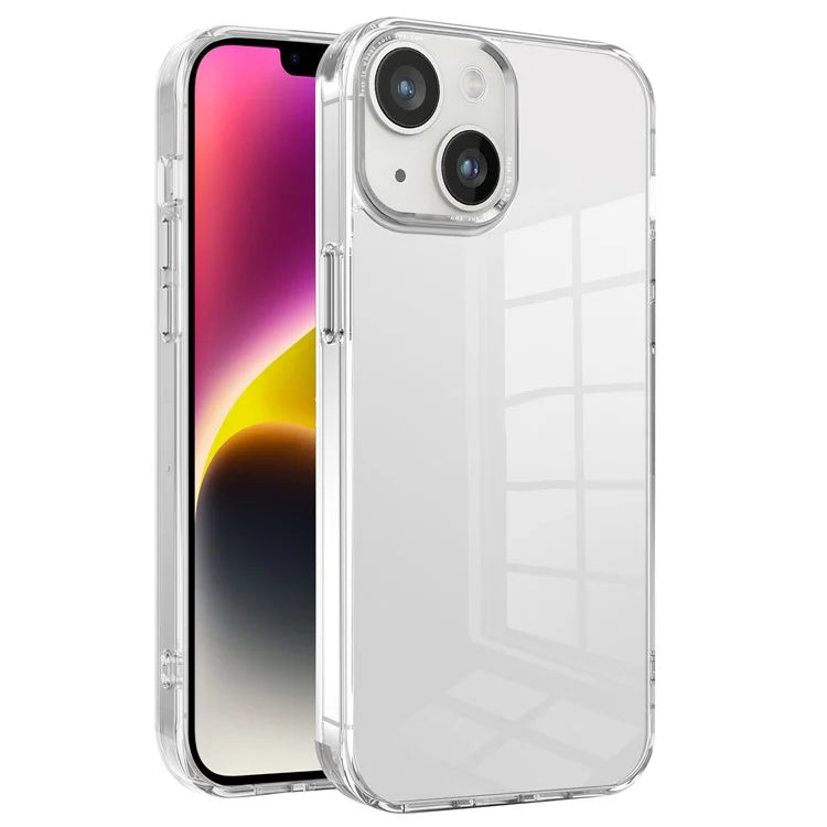 For iPhone 14 Plus Case Durable Transparent PC+TPU Mobile Phone Cover -Transparent