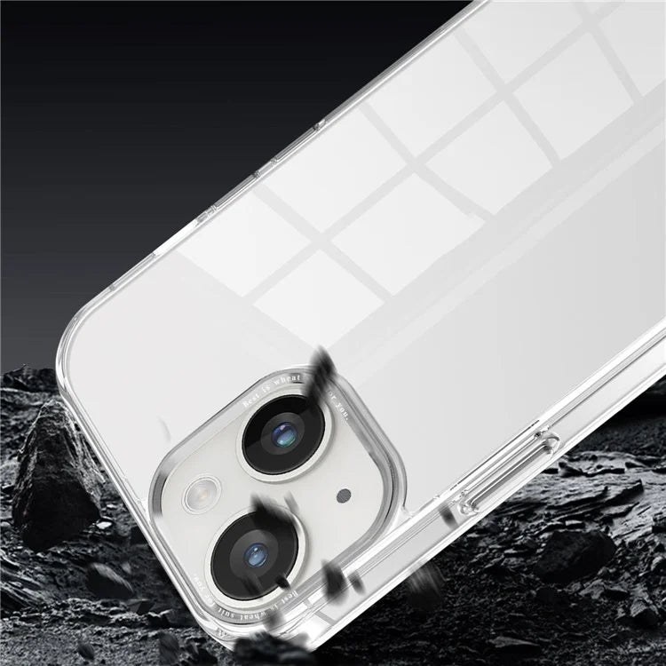 For iPhone 14 Plus Case Durable Transparent PC+TPU Mobile Phone Cover -Transparent