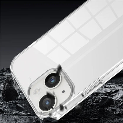 For iPhone 14 Plus Case Durable Transparent PC+TPU Mobile Phone Cover -Transparent