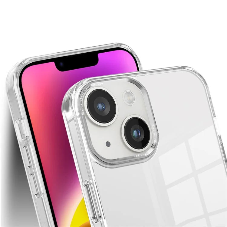 For iPhone 14 Plus Case Durable Transparent PC+TPU Mobile Phone Cover -Transparent