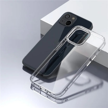 For iPhone 14 Plus Case Durable Transparent PC+TPU Mobile Phone Cover -Transparent