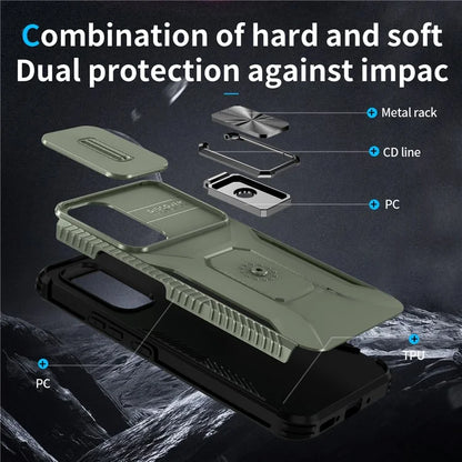 For Samsung Galaxy A54 5G Case Slide Lens Protection Phone Kickstand Cover