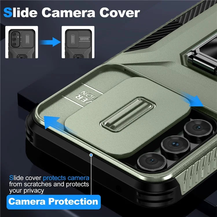 For Samsung Galaxy A54 5G Case Slide Lens Protection Phone Kickstand Cover