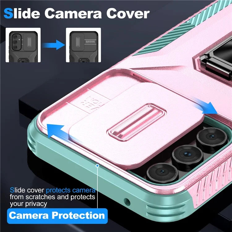 For Samsung Galaxy A54 5G Case Slide Lens Protection Phone Kickstand Cover