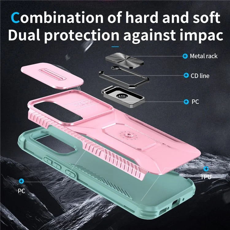 For Samsung Galaxy A54 5G Case Slide Lens Protection Phone Kickstand Cover