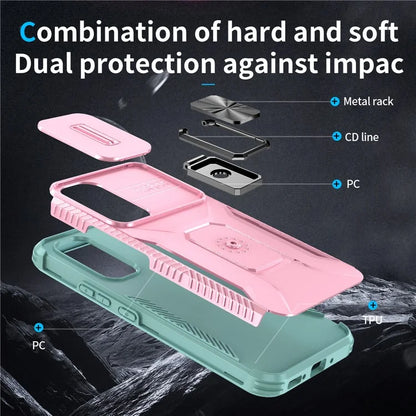 For Samsung Galaxy A54 5G Case Slide Lens Protection Phone Kickstand Cover