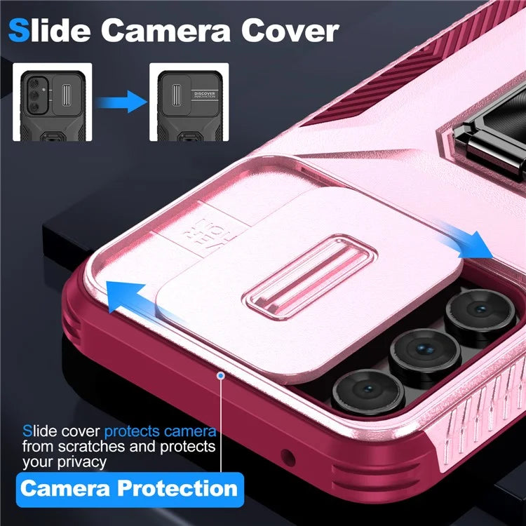 For Samsung Galaxy A54 5G Case Slide Lens Protection Phone Kickstand Cover