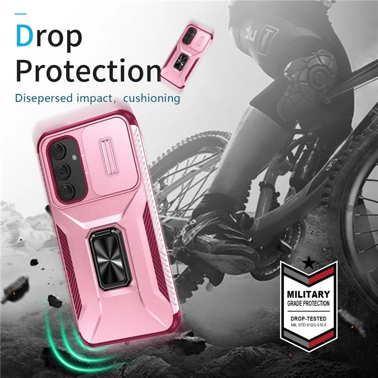 For Samsung Galaxy A54 5G Case Slide Lens Protection Phone Kickstand Cover