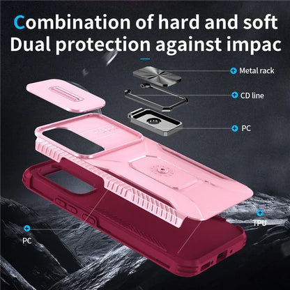 For Samsung Galaxy A54 5G Case Slide Lens Protection Phone Kickstand Cover