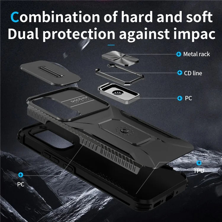 For Samsung Galaxy A54 5G Case Slide Lens Protection Phone Kickstand Cover