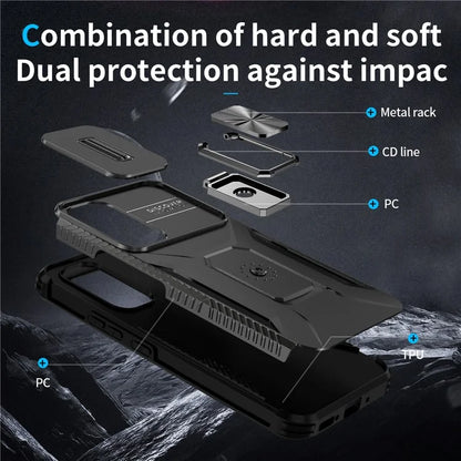 For Samsung Galaxy A54 5G Case Slide Lens Protection Phone Kickstand Cover