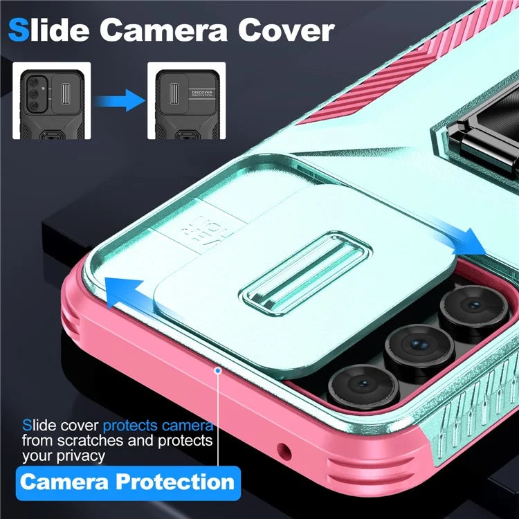For Samsung Galaxy A54 5G Case Slide Lens Protection Phone Kickstand Cover