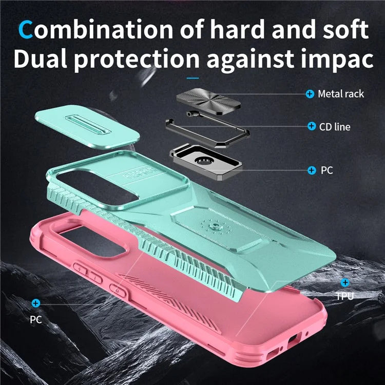 For Samsung Galaxy A54 5G Case Slide Lens Protection Phone Kickstand Cover