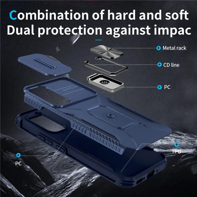 For Samsung Galaxy A54 5G Case Slide Lens Protection Phone Kickstand Cover