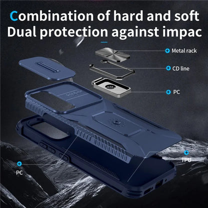 For Samsung Galaxy A54 5G Case Slide Lens Protection Phone Kickstand Cover