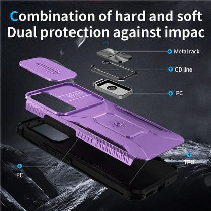 For Samsung Galaxy A54 5G Case Slide Lens Protection Phone Kickstand Cover