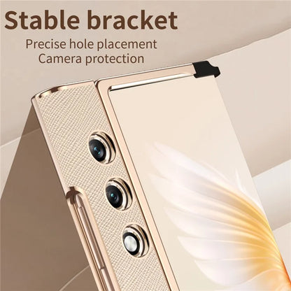 For Honor V Purse Case Kickstand Electroplating Folding Frame Phone Cover