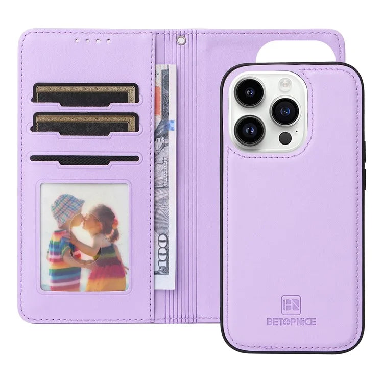 BETOPNICE 005 For iPhone 14 Pro Max Case Foldable Stand Detachable 2-in-1 Phone Leather Cover