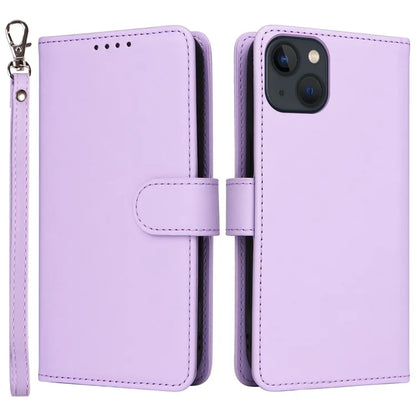 BETOPNICE 005 For iPhone 13 Case Detachable 2-in-1 Leather Cover Wallet Shell with Wrist Strap