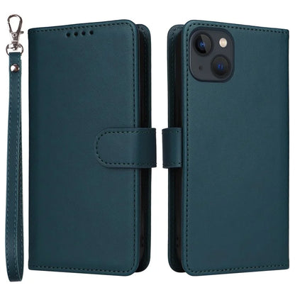 BETOPNICE 005 For iPhone 13 Case Detachable 2-in-1 Leather Cover Wallet Shell with Wrist Strap