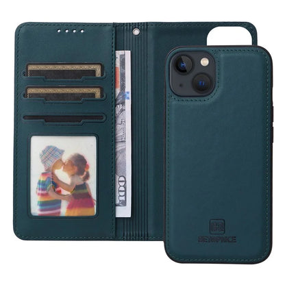BETOPNICE 005 For iPhone 13 Case Detachable 2-in-1 Leather Cover Wallet Shell with Wrist Strap