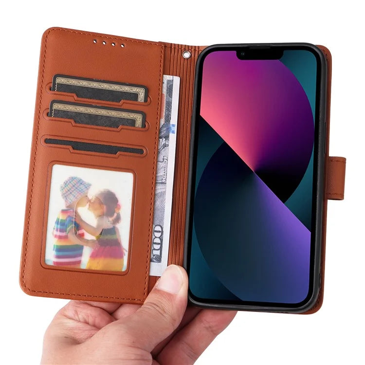 BETOPNICE 005 For iPhone 13 Case Detachable 2-in-1 Leather Cover Wallet Shell with Wrist Strap