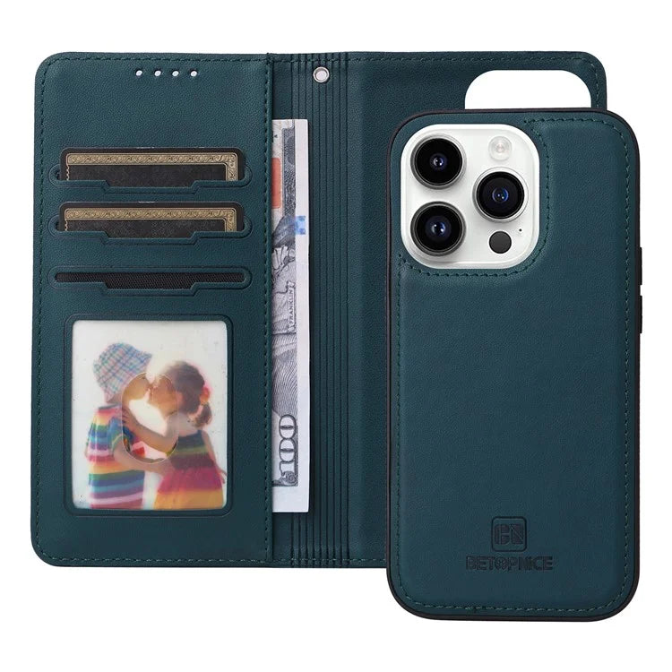 BETOPNICE 005 For iPhone 14 Pro Case Detachable 2-in-1 PU Leather Folio Flip Shell