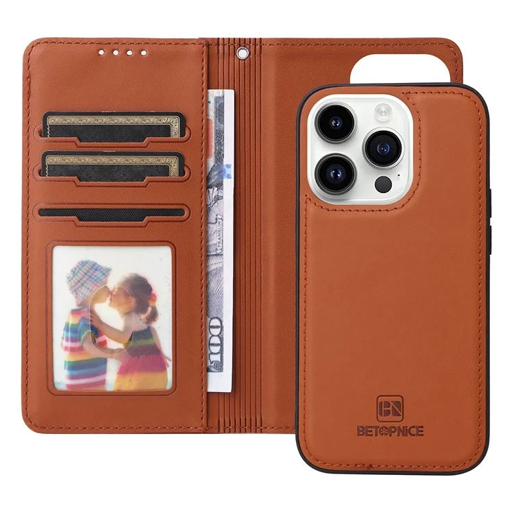 BETOPNICE 005 For iPhone 14 Pro Case Detachable 2-in-1 PU Leather Folio Flip Shell