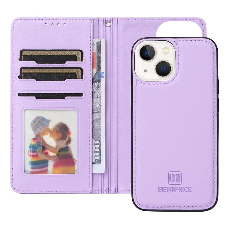 BETOPNICE 005 For iPhone 14 Plus Case Detachable 2-in-1 PU Leather Folio Flip Mobile Phone Shell