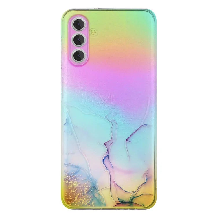 For Samsung Galaxy S24 TPU Case Laser Marble Pattern Embossing Phone Cover