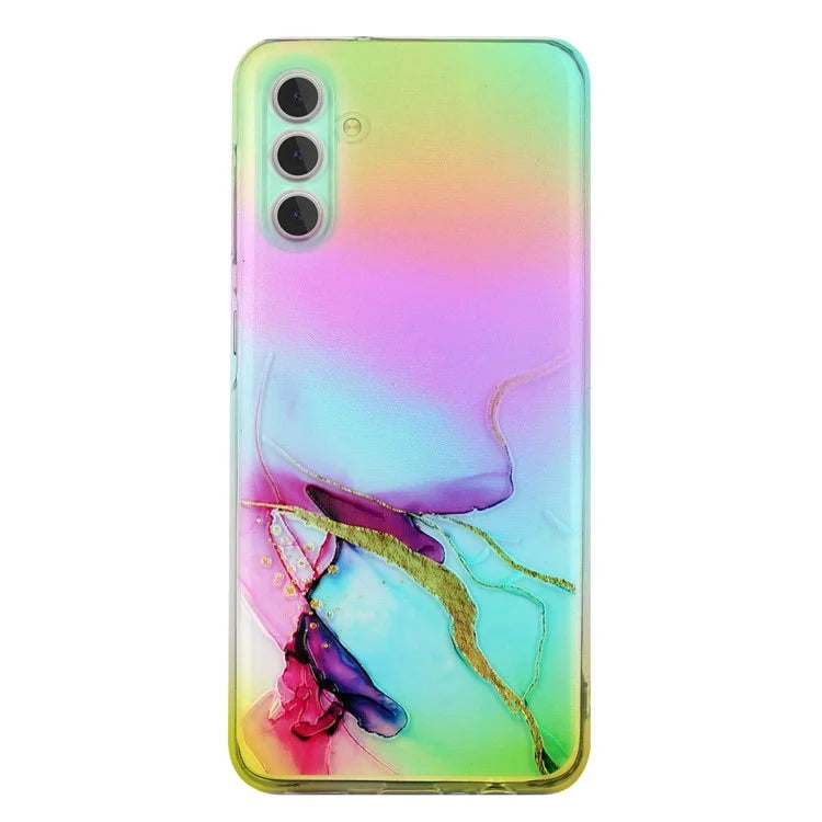For Samsung Galaxy S24 TPU Case Laser Marble Pattern Embossing Phone Cover