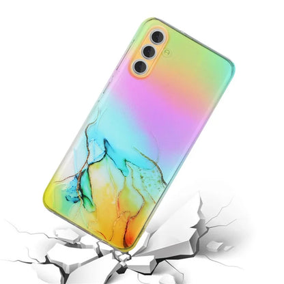 For Samsung Galaxy S24 TPU Case Laser Marble Pattern Embossing Phone Cover