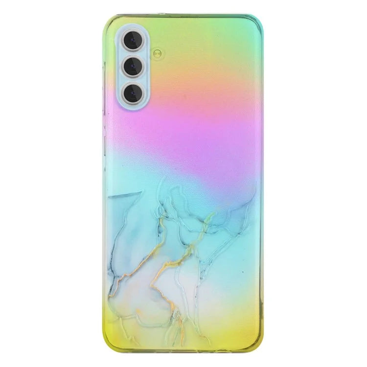 For Samsung Galaxy S24+ Case Marble Pattern Colorful Laser TPU Phone Cover