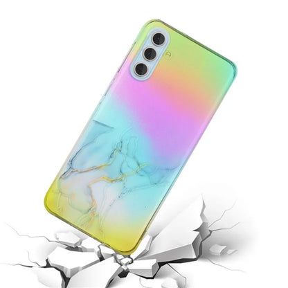 For Samsung Galaxy S24+ Case Marble Pattern Colorful Laser TPU Phone Cover