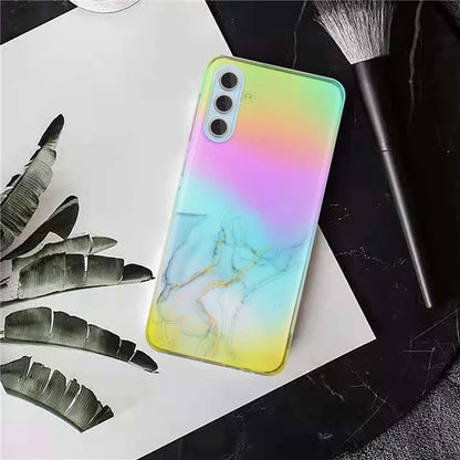 For Samsung Galaxy S24+ Case Marble Pattern Colorful Laser TPU Phone Cover