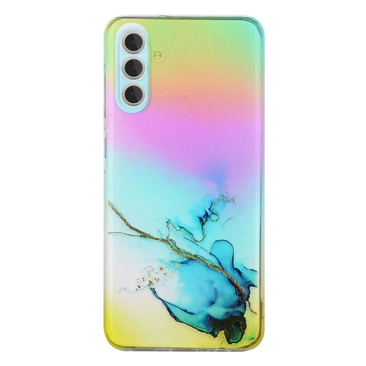 For Samsung Galaxy S24+ Case Marble Pattern Colorful Laser TPU Phone Cover