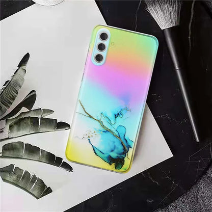 For Samsung Galaxy S24+ Case Marble Pattern Colorful Laser TPU Phone Cover