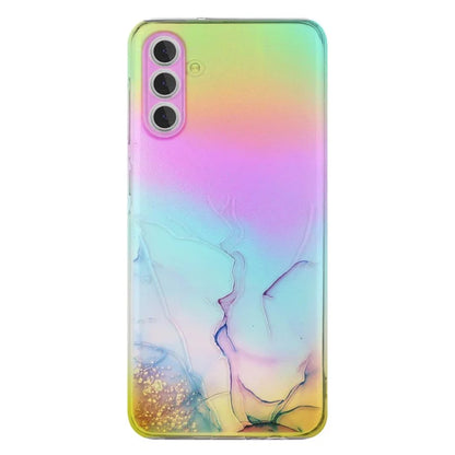 For Samsung Galaxy S24+ Case Marble Pattern Colorful Laser TPU Phone Cover