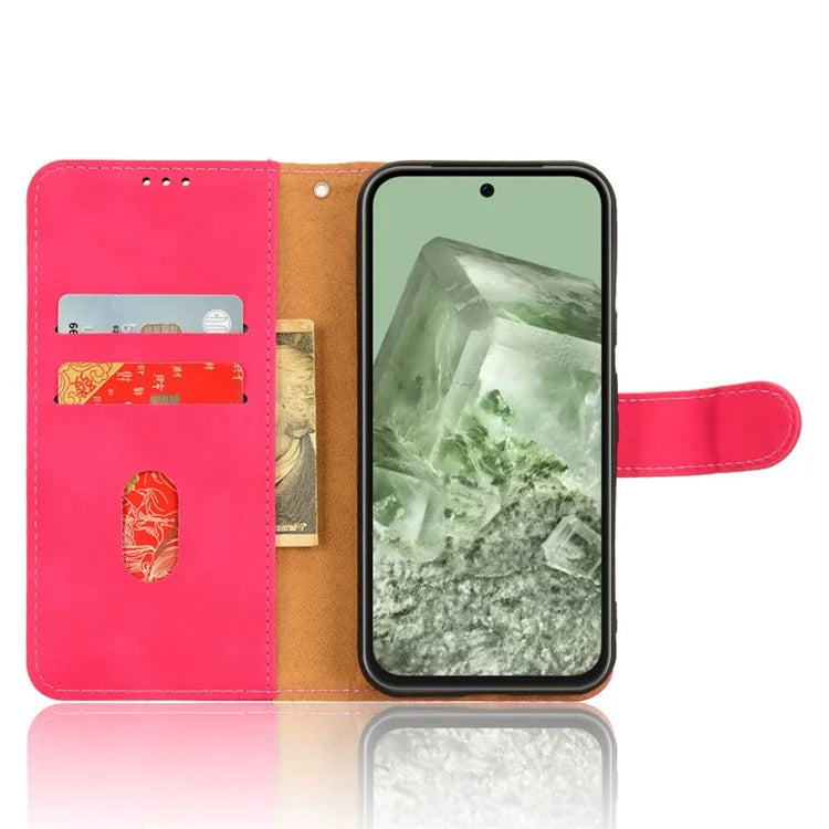For Google Pixel 8a Phone Case PU Leather Wallet Shockproof Flip Mobile Phone Cover