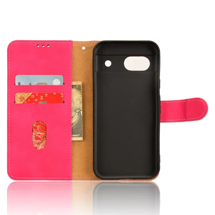 For Google Pixel 8a Phone Case PU Leather Wallet Shockproof Flip Mobile Phone Cover