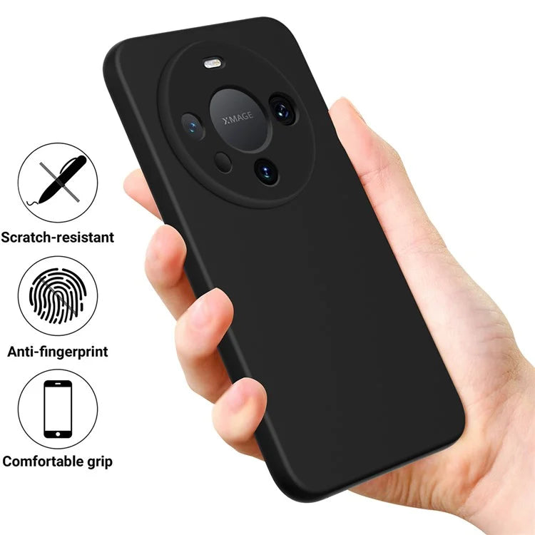 For Huawei Mate 60 Pro Case Liquid Silicone Phone Shell Slim-Fit Phone Cover with Strap